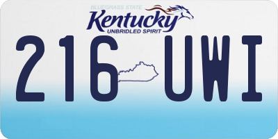 KY license plate 216UWI