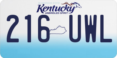 KY license plate 216UWL