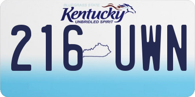 KY license plate 216UWN