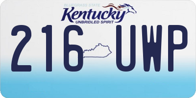 KY license plate 216UWP