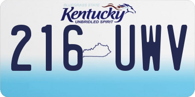 KY license plate 216UWV