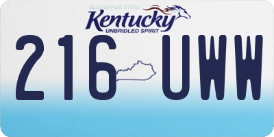 KY license plate 216UWW