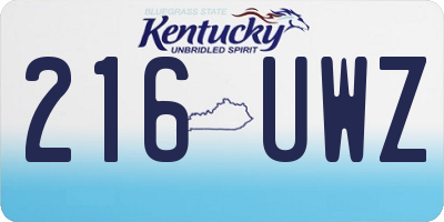 KY license plate 216UWZ