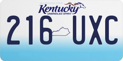 KY license plate 216UXC