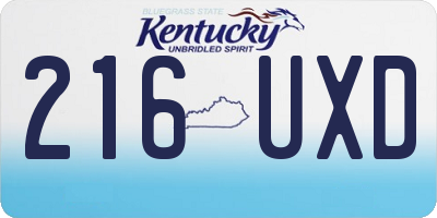 KY license plate 216UXD