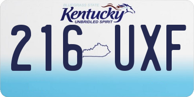 KY license plate 216UXF