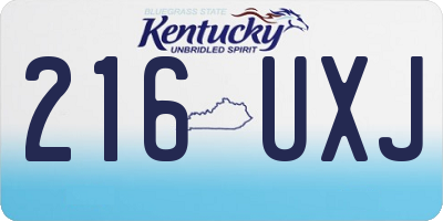 KY license plate 216UXJ