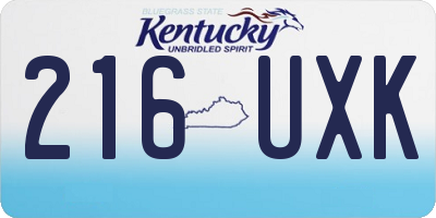 KY license plate 216UXK