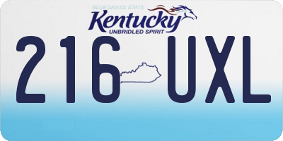 KY license plate 216UXL