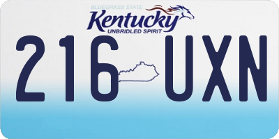 KY license plate 216UXN