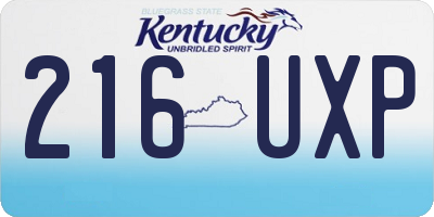 KY license plate 216UXP