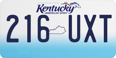 KY license plate 216UXT
