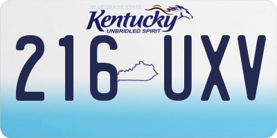 KY license plate 216UXV