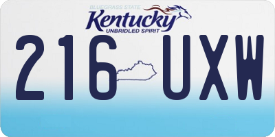 KY license plate 216UXW