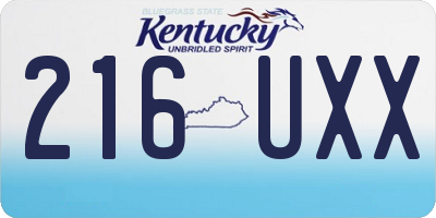 KY license plate 216UXX