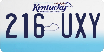 KY license plate 216UXY
