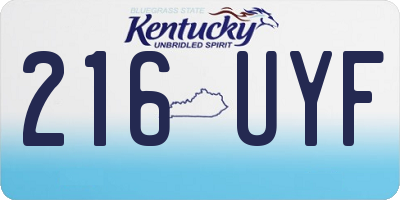 KY license plate 216UYF