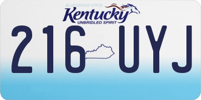 KY license plate 216UYJ