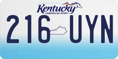 KY license plate 216UYN