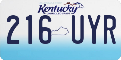 KY license plate 216UYR