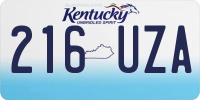 KY license plate 216UZA