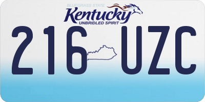 KY license plate 216UZC