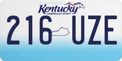 KY license plate 216UZE