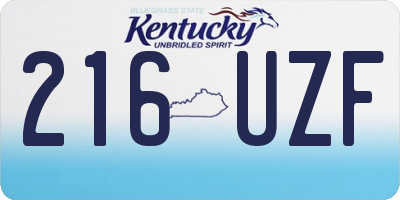 KY license plate 216UZF