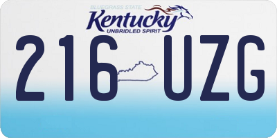 KY license plate 216UZG