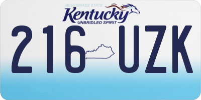 KY license plate 216UZK