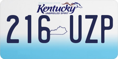 KY license plate 216UZP