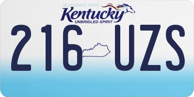KY license plate 216UZS
