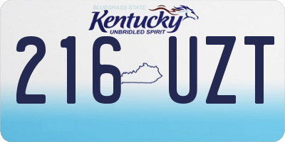 KY license plate 216UZT