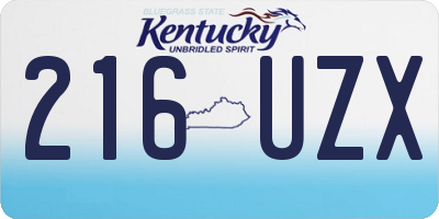 KY license plate 216UZX