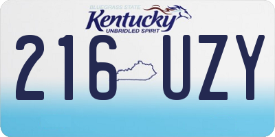 KY license plate 216UZY