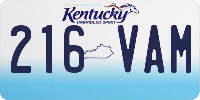 KY license plate 216VAM