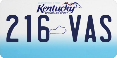 KY license plate 216VAS