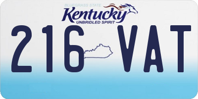KY license plate 216VAT