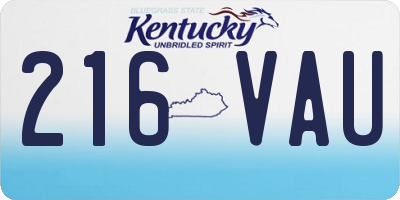 KY license plate 216VAU