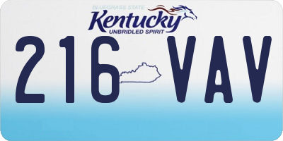 KY license plate 216VAV