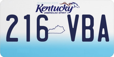KY license plate 216VBA