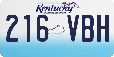KY license plate 216VBH