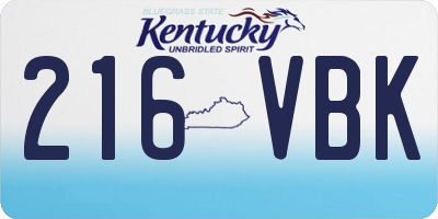 KY license plate 216VBK