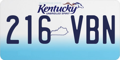 KY license plate 216VBN