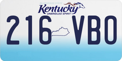 KY license plate 216VBO