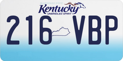 KY license plate 216VBP