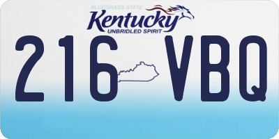 KY license plate 216VBQ