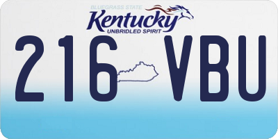 KY license plate 216VBU
