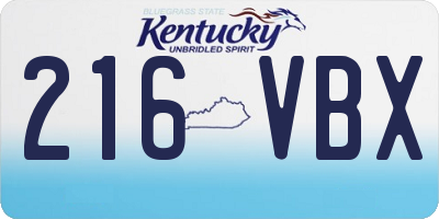 KY license plate 216VBX
