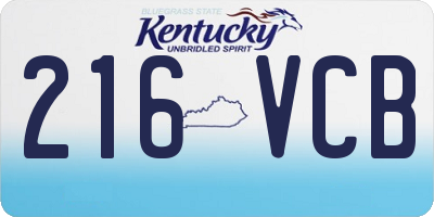 KY license plate 216VCB